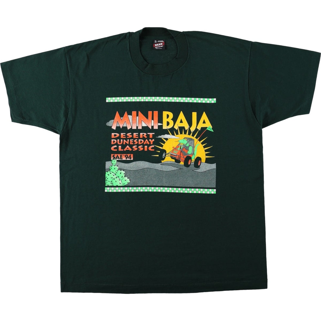 90'S Fruit of the Loom Best Printed T-shirt, Made in USA, Men's XL, Vintage cotton Green type dark green Vintage Second Hand