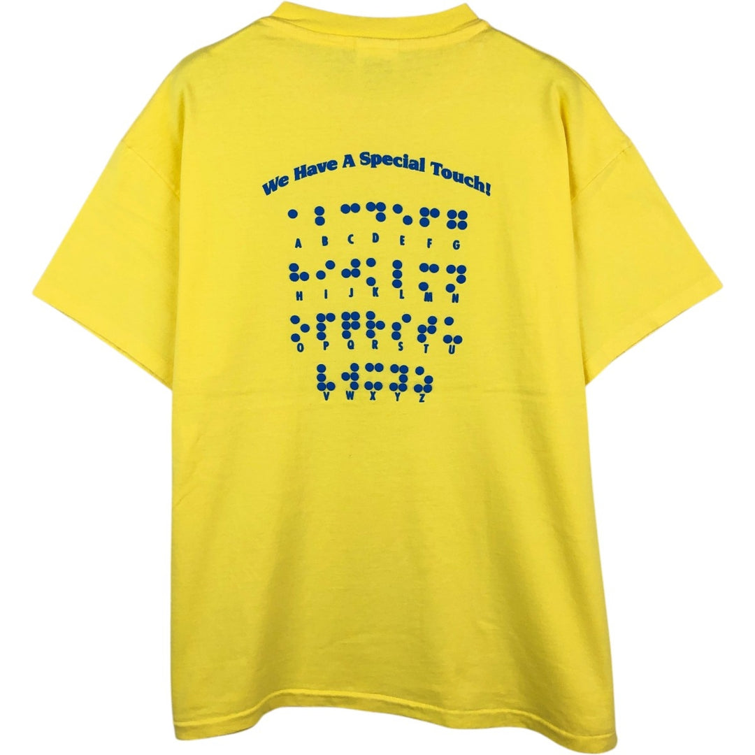 90'S Hanes BEEFY-T Advertising T-shirt, Men's XL size, Vintage cotton yellow type Vintage Second Hand