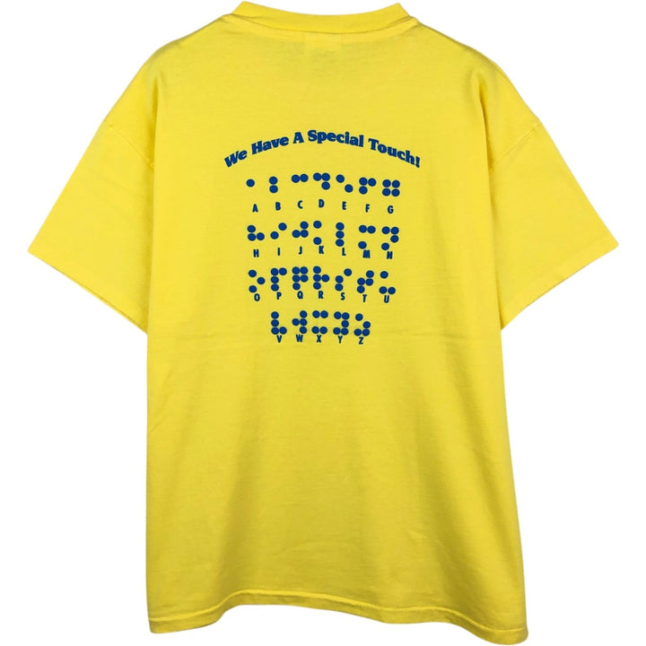 90'S Hanes BEEFY-T Advertising T-shirt, Men's XL size, Vintage cotton yellow type Vintage Second Hand