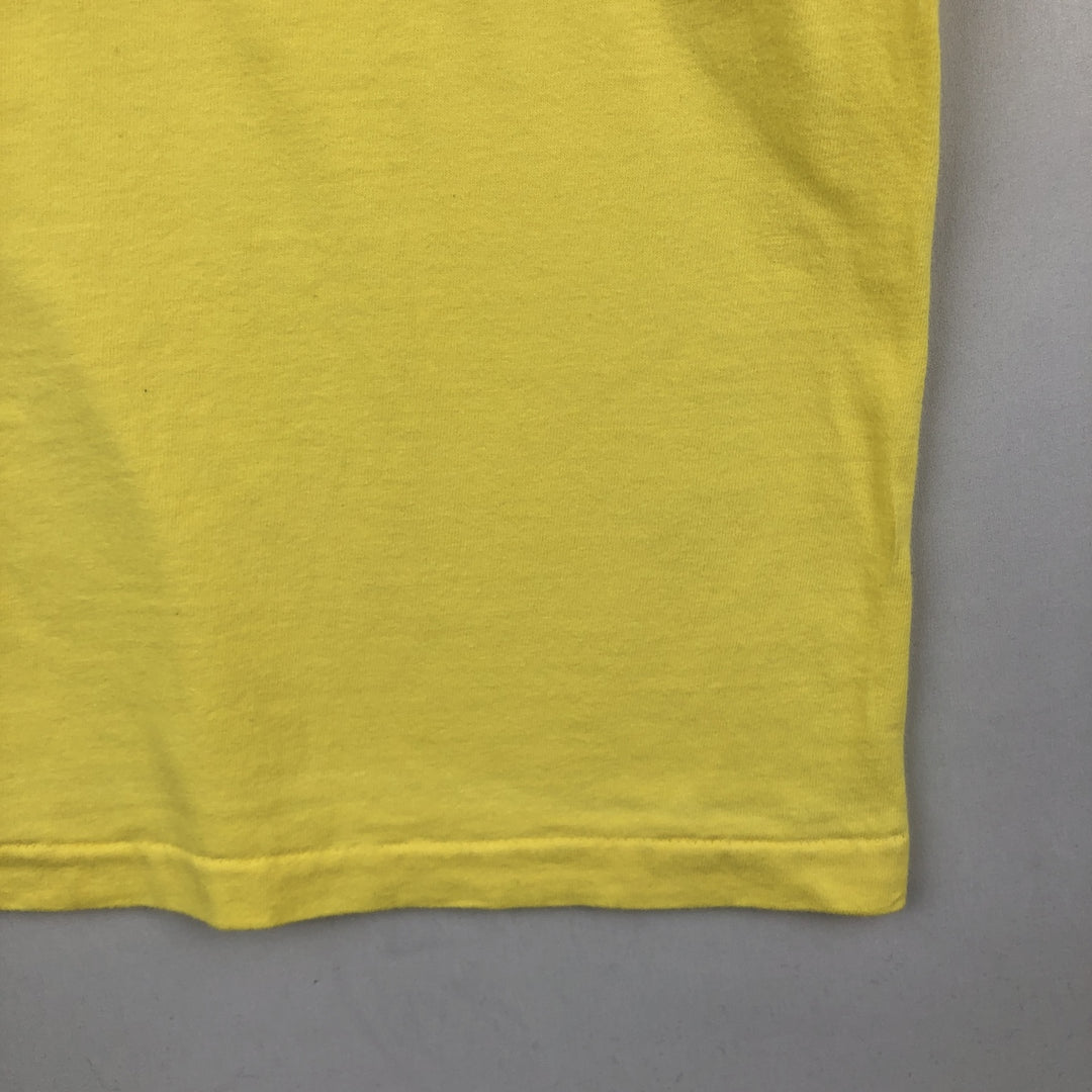 90'S Hanes BEEFY-T Advertising T-shirt, Men's XL size, Vintage cotton yellow type Vintage Second Hand
