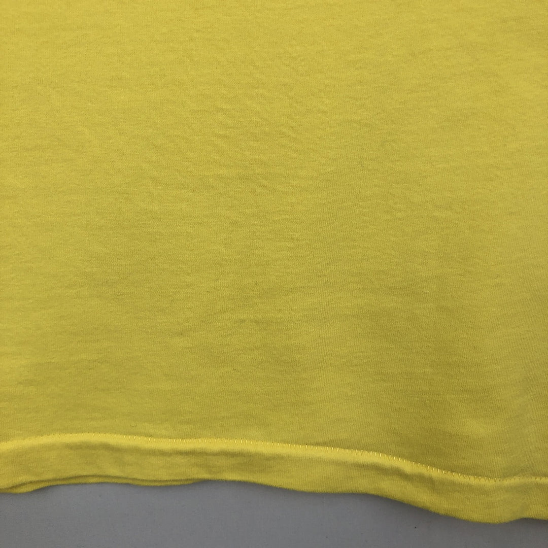 90'S Hanes BEEFY-T Advertising T-shirt, Men's XL size, Vintage cotton yellow type Vintage Second Hand