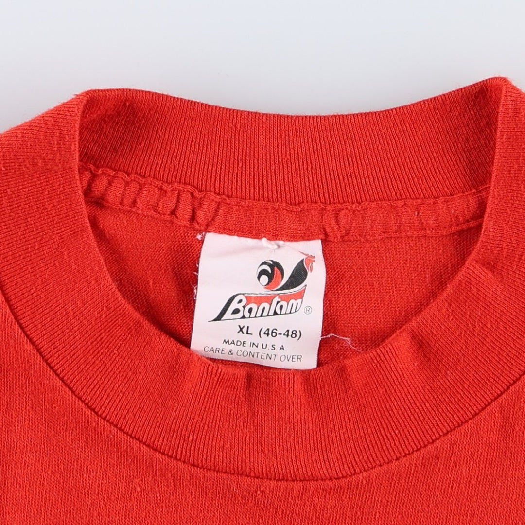 80'S Banton Print T-Shirt, Made in USA, Men's Size M (Equivalent), Vintage cotton red type Vintage Second Hand