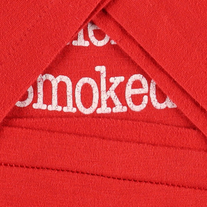 80s-90'S message print T-shirt, men's size S equivalent, vintage. unclear red type Vintage Second Hand