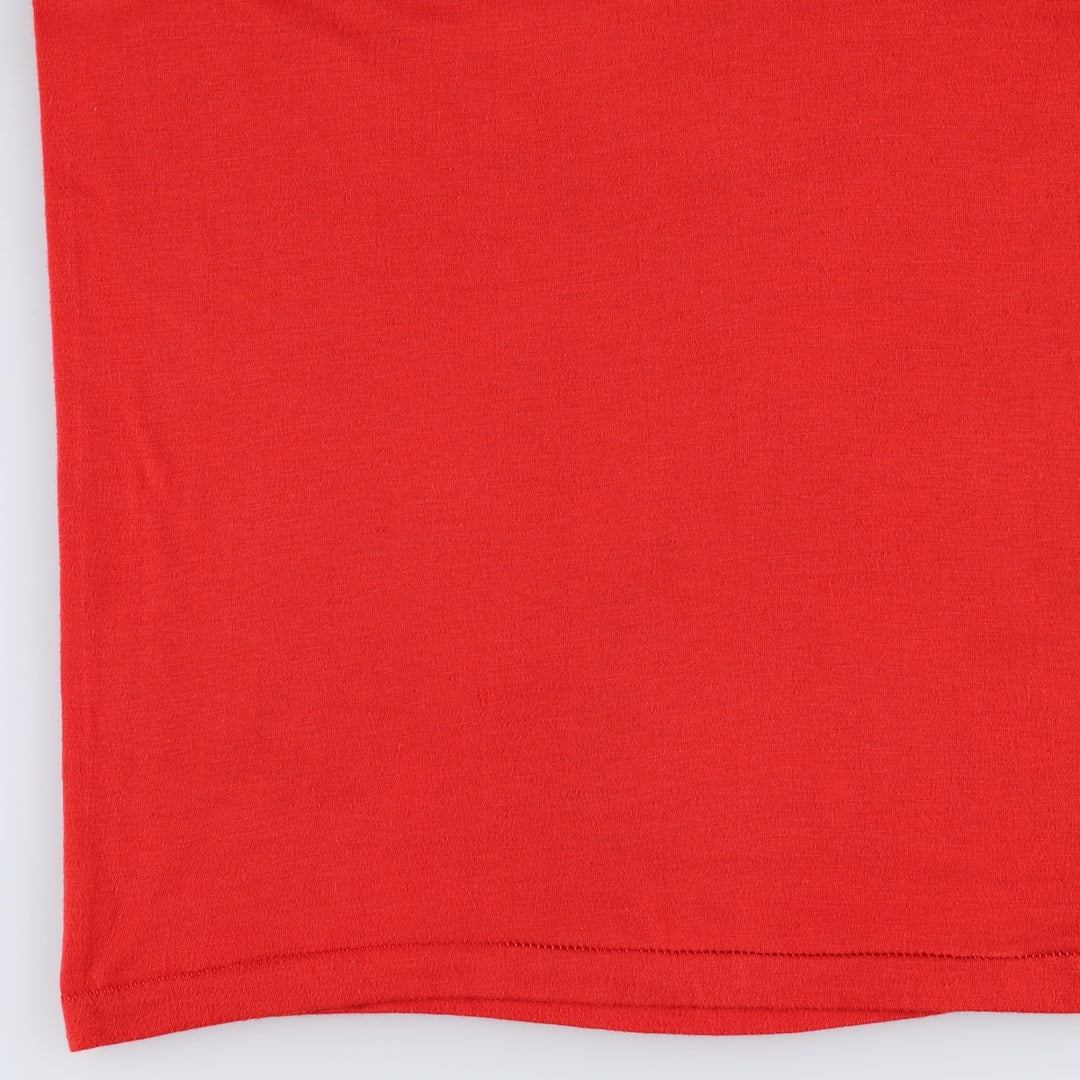 80s-90'S message print T-shirt, men's size S equivalent, vintage. unclear red type Vintage Second Hand