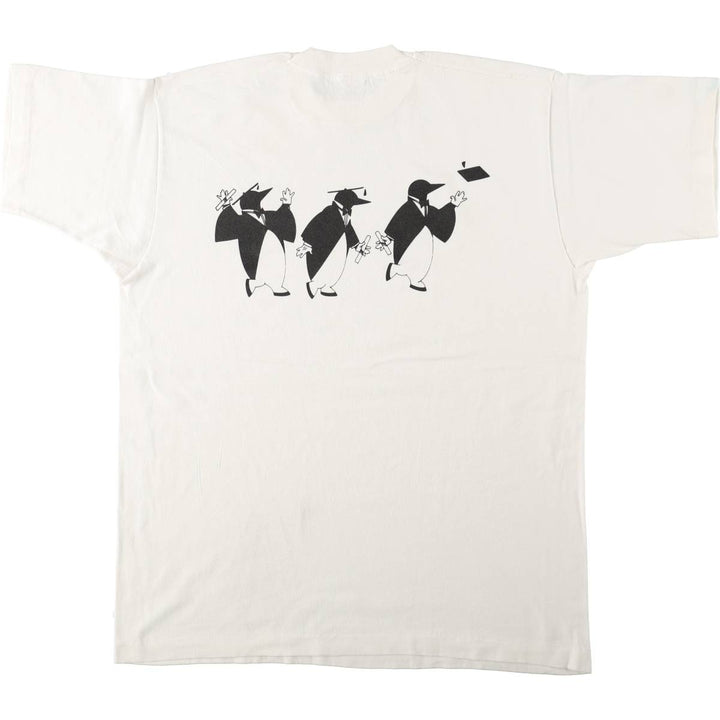 90'S Fruit of the Loom printed T-shirt, made in the USA, men's XL size, vintage cotton white type Vintage Second Hand