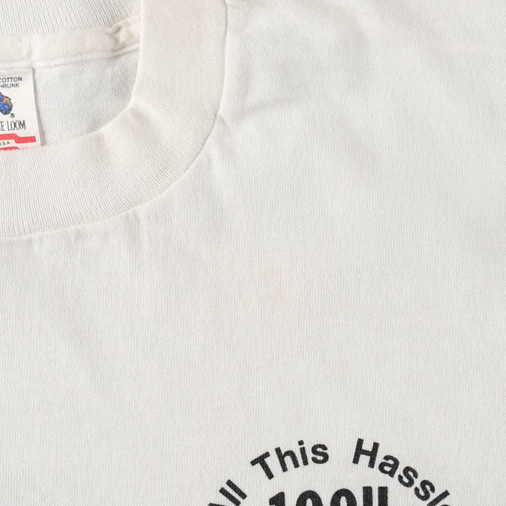 90'S Fruit of the Loom printed T-shirt, made in the USA, men's XL size, vintage cotton white type Vintage Second Hand