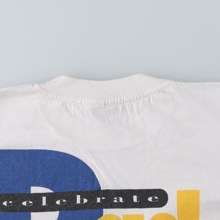 90'S SOLAR-T Message Print T-Shirt, Men's XL (approx.), Vintage cotton white type Vintage Second Hand