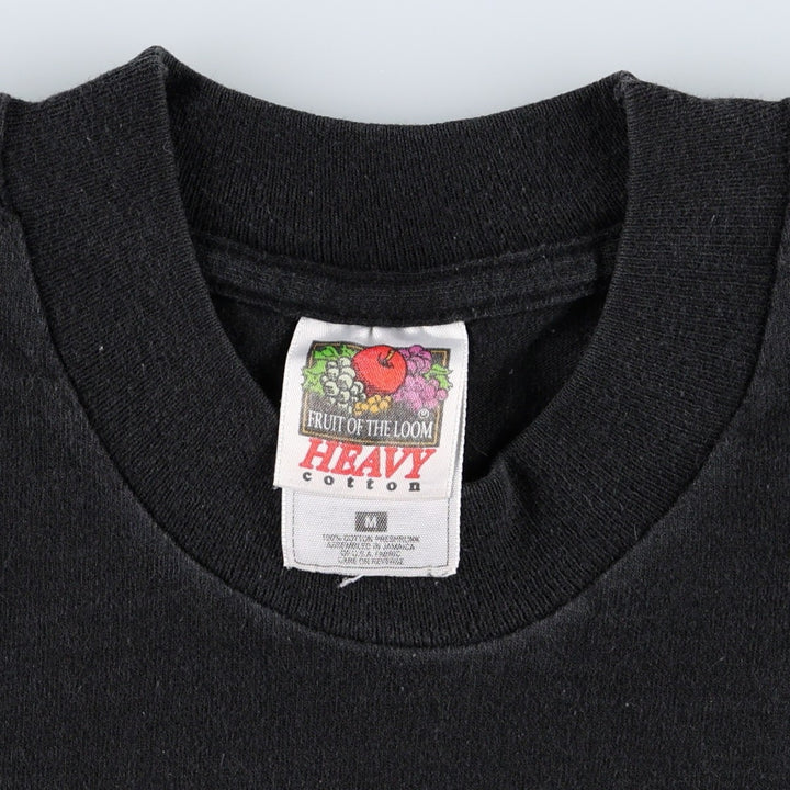 2000'S Fruit of the Loom Heavy Cotton Print T-Shirt, Men's Size M (approx.) cotton black type Vintage Second Hand