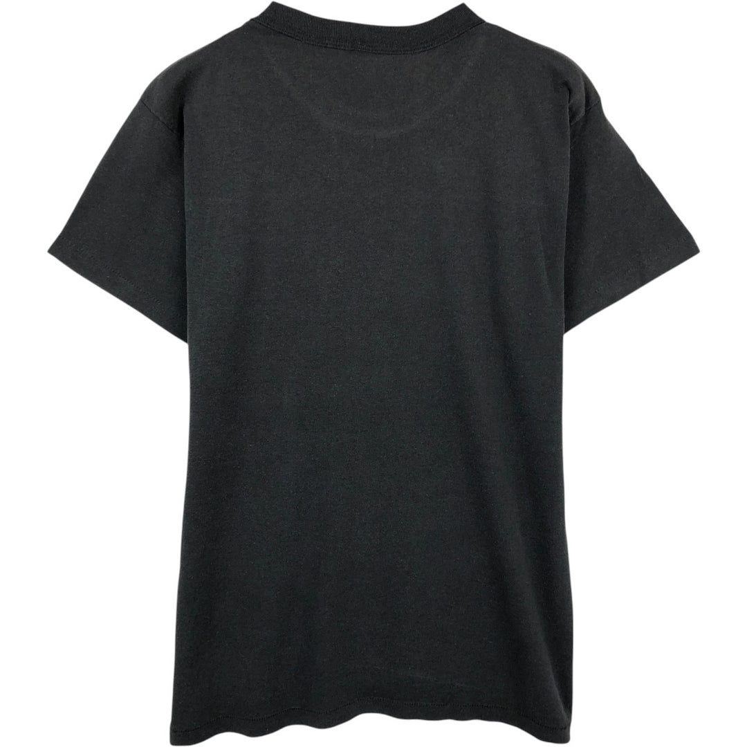 Tee Swing Message Print T-Shirt, Made in USA, Men's Size L (approx.) cotton black type Vintage Second Hand