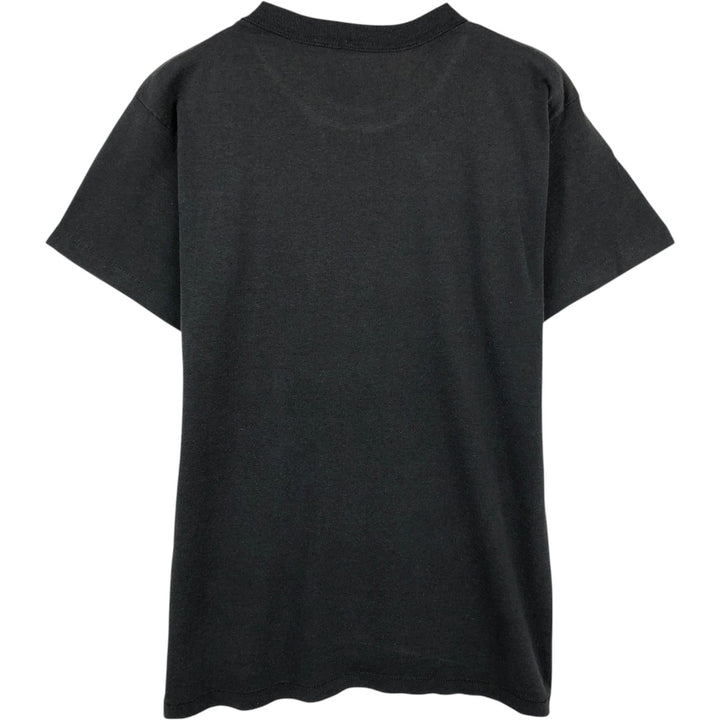 Tee Swing Message Print T-Shirt, Made in USA, Men's Size L (approx.) cotton black type Vintage Second Hand