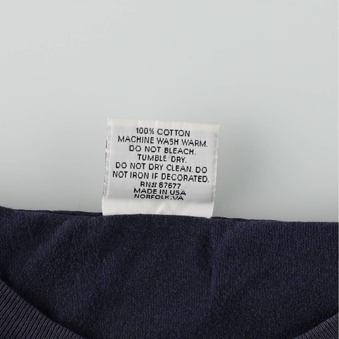 2000'S JENSEN Print T-Shirt, Made in USA, Men's Size XXXL (approx.) cotton navy blue type Vintage Second Hand