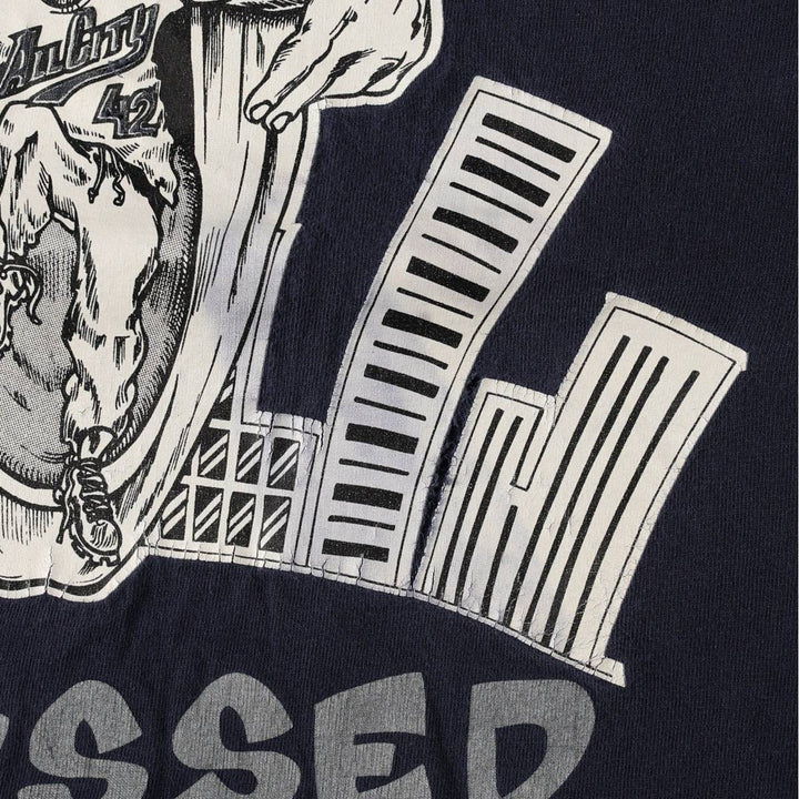 2000'S JENSEN Print T-Shirt, Made in USA, Men's Size XXXL (approx.) cotton navy blue type Vintage Second Hand