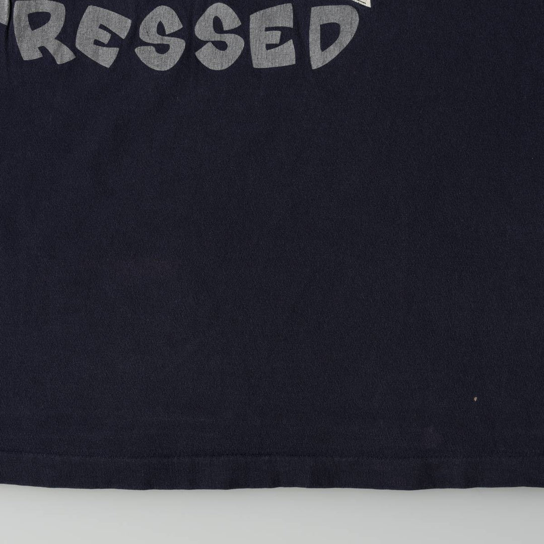 2000'S JENSEN Print T-Shirt, Made in USA, Men's Size XXXL (approx.) cotton navy blue type Vintage Second Hand