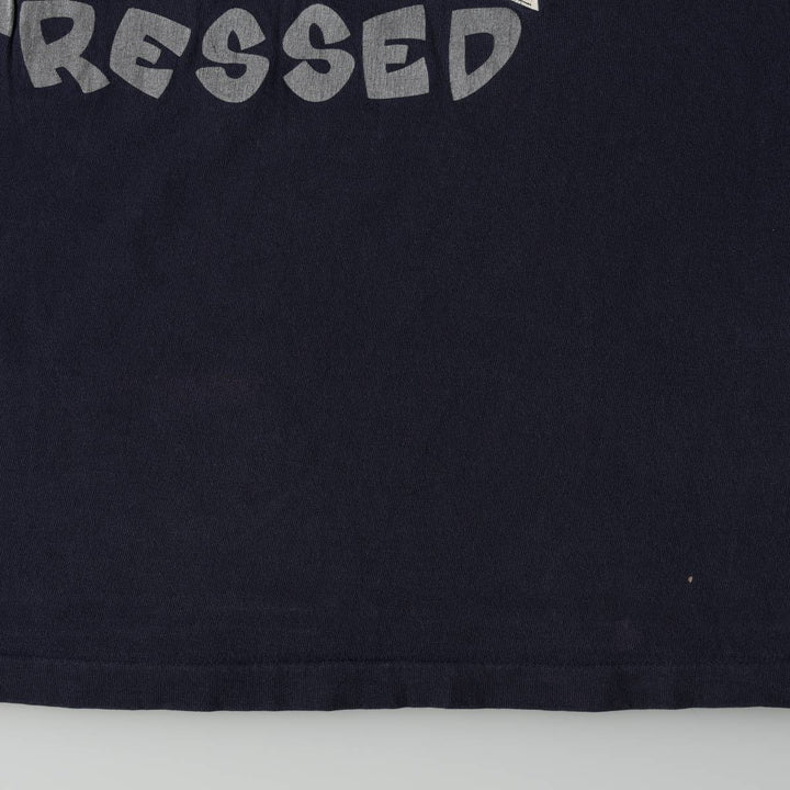 2000'S JENSEN Print T-Shirt, Made in USA, Men's Size XXXL (approx.) cotton navy blue type Vintage Second Hand