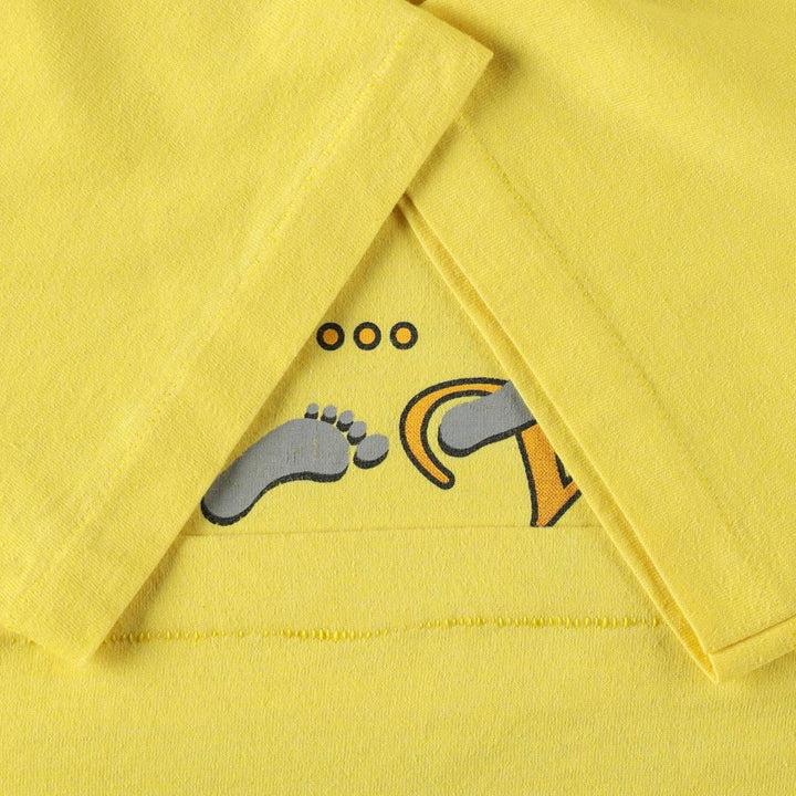 90'S Fruit of the Loom Best Print T-Shirt, Made in USA, Men's Size M (approx.), Vintage cotton yellow type Vintage Second Hand