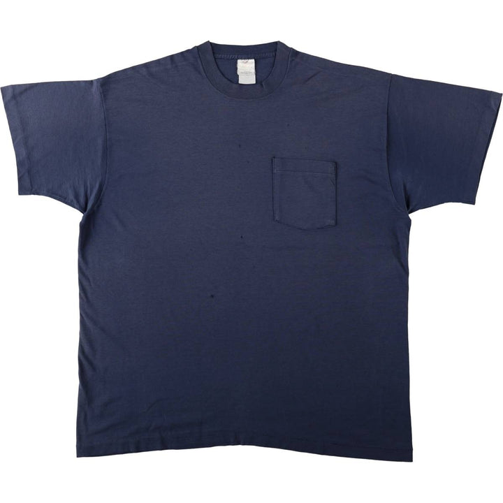 90'S Vintage Fruit of the Loom Vest Print T-Shirt, Men's XXL unclear navy blue type Vintage Second Hand