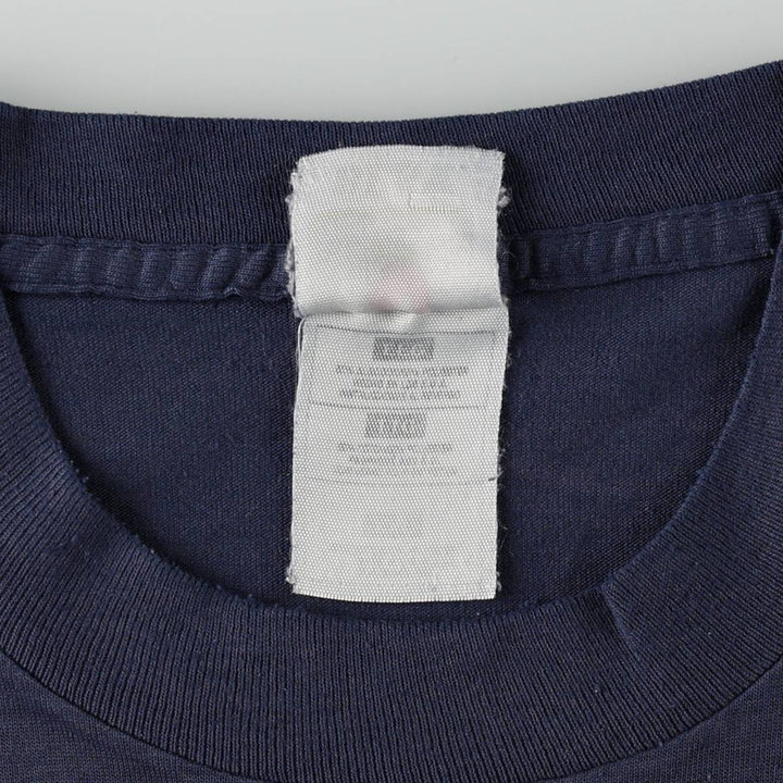 90'S Vintage Fruit of the Loom Vest Print T-Shirt, Men's XXL unclear navy blue type Vintage Second Hand
