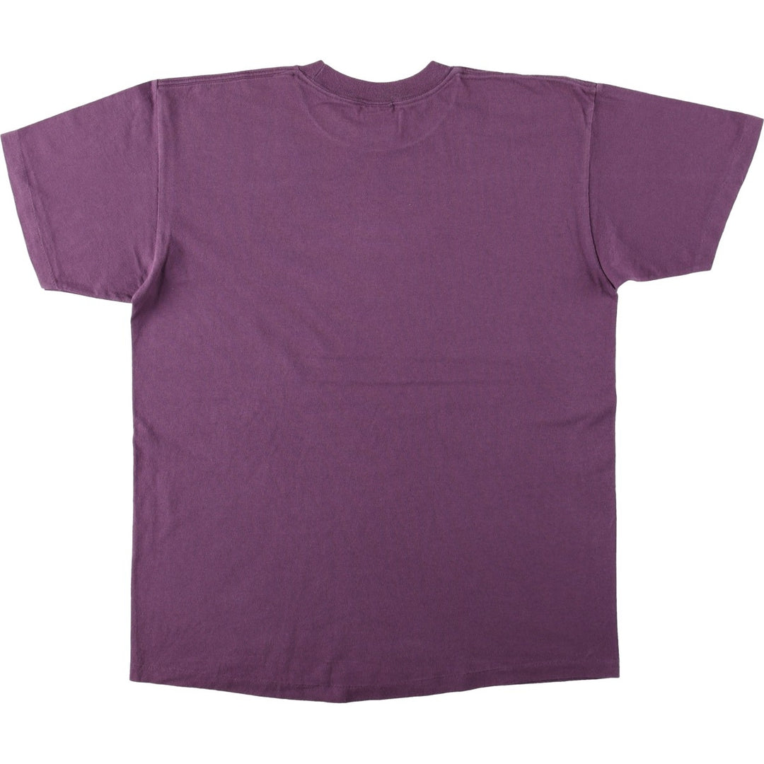 90'S Anvil Message Print T-Shirt Made in USA Men's L Size Vintage cotton purple type Vintage Second Hand