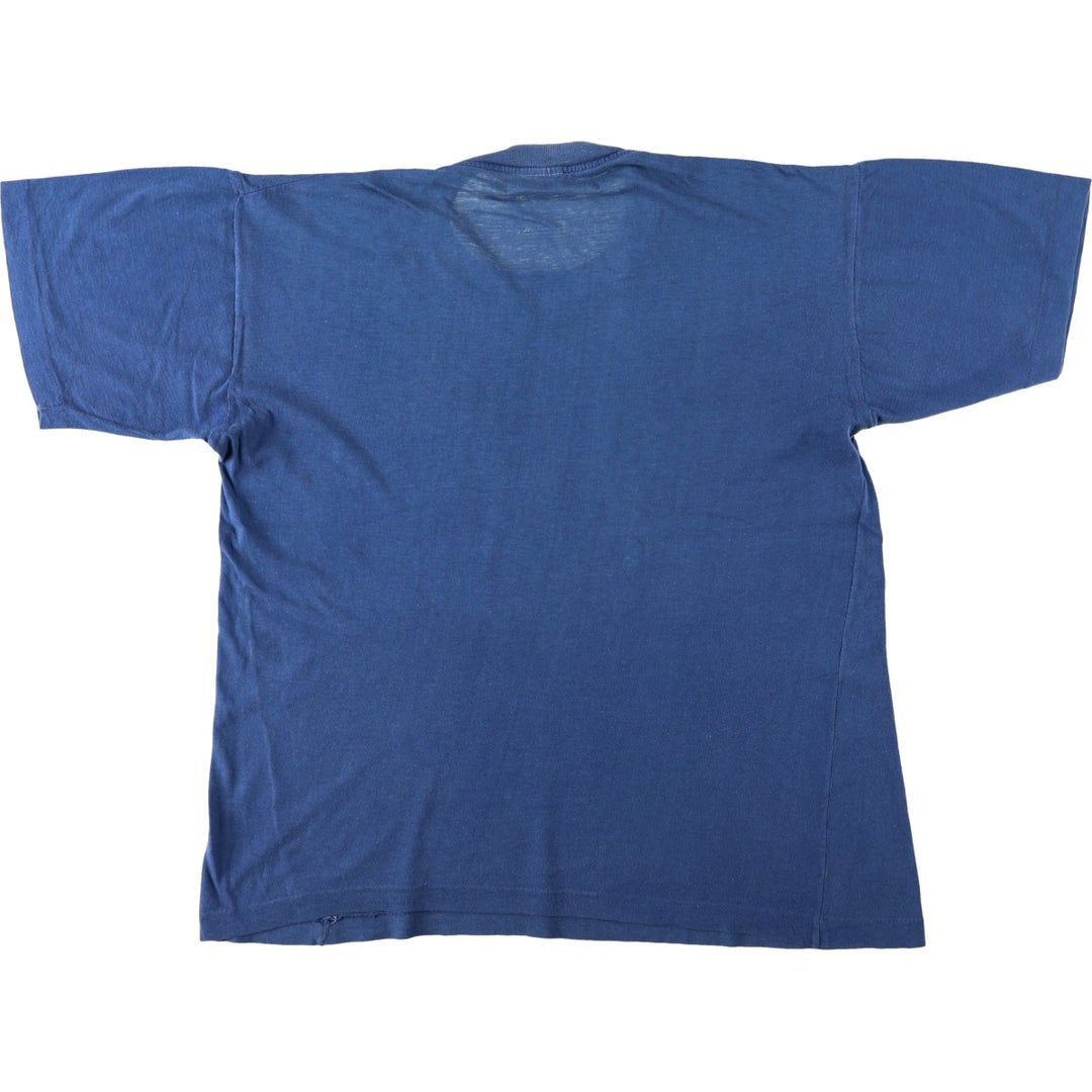 Message printed T-shirt for men (XL size) unclear navy blue type Vintage Second Hand