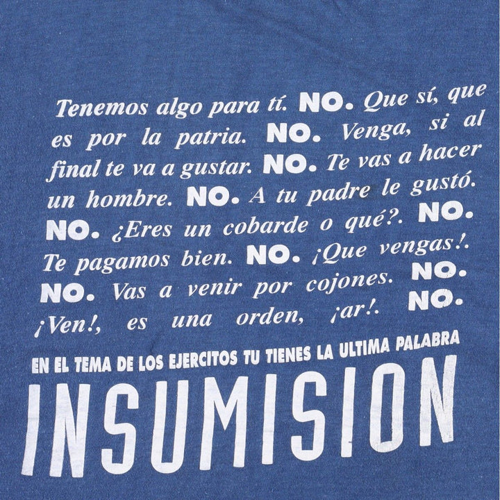 Message printed T-shirt for men (XL size) unclear navy blue type Vintage Second Hand