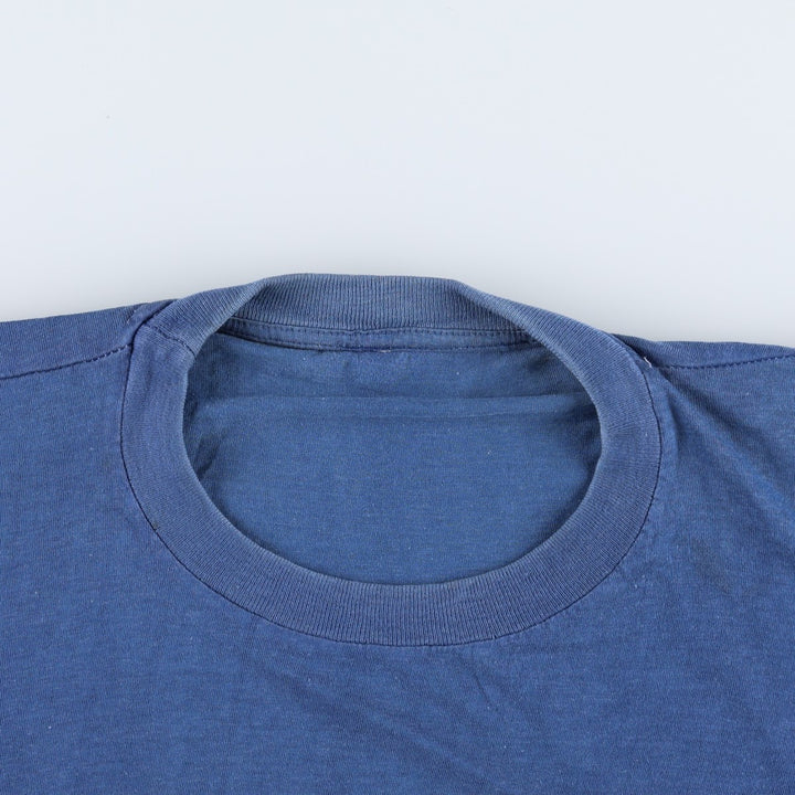 Message printed T-shirt for men (XL size) unclear navy blue type Vintage Second Hand