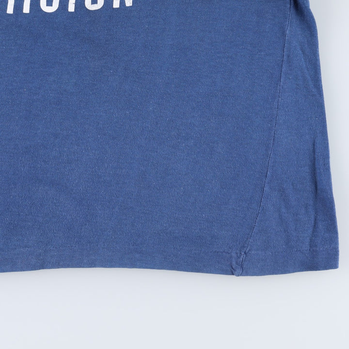 Message printed T-shirt for men (XL size) unclear navy blue type Vintage Second Hand