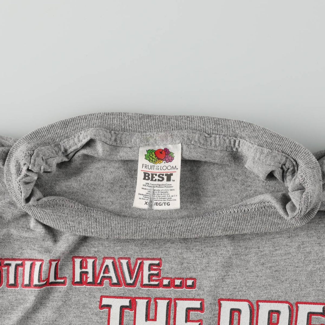 2000'S Fruit of the Loom Best Print T-Shirt, Made in USA, Men's XL cotton gray type Vintage Second Hand