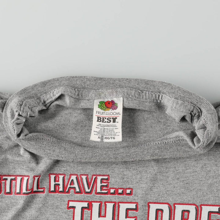 2000'S Fruit of the Loom Best Print T-Shirt, Made in USA, Men's XL cotton gray type Vintage Second Hand
