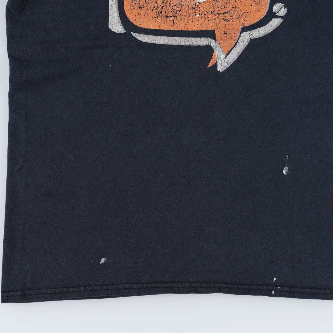 Printed T-shirt, men's size XL unclear black type Vintage Second Hand