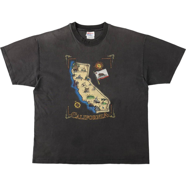 90'S Hanes Heavyweight Print T-Shirt, Men's XL equivalent, Vintage cotton Charcoal Vintage Second Hand