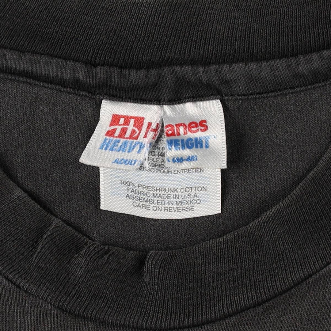 90'S Hanes Heavyweight Print T-Shirt, Men's XL equivalent, Vintage cotton Charcoal Vintage Second Hand