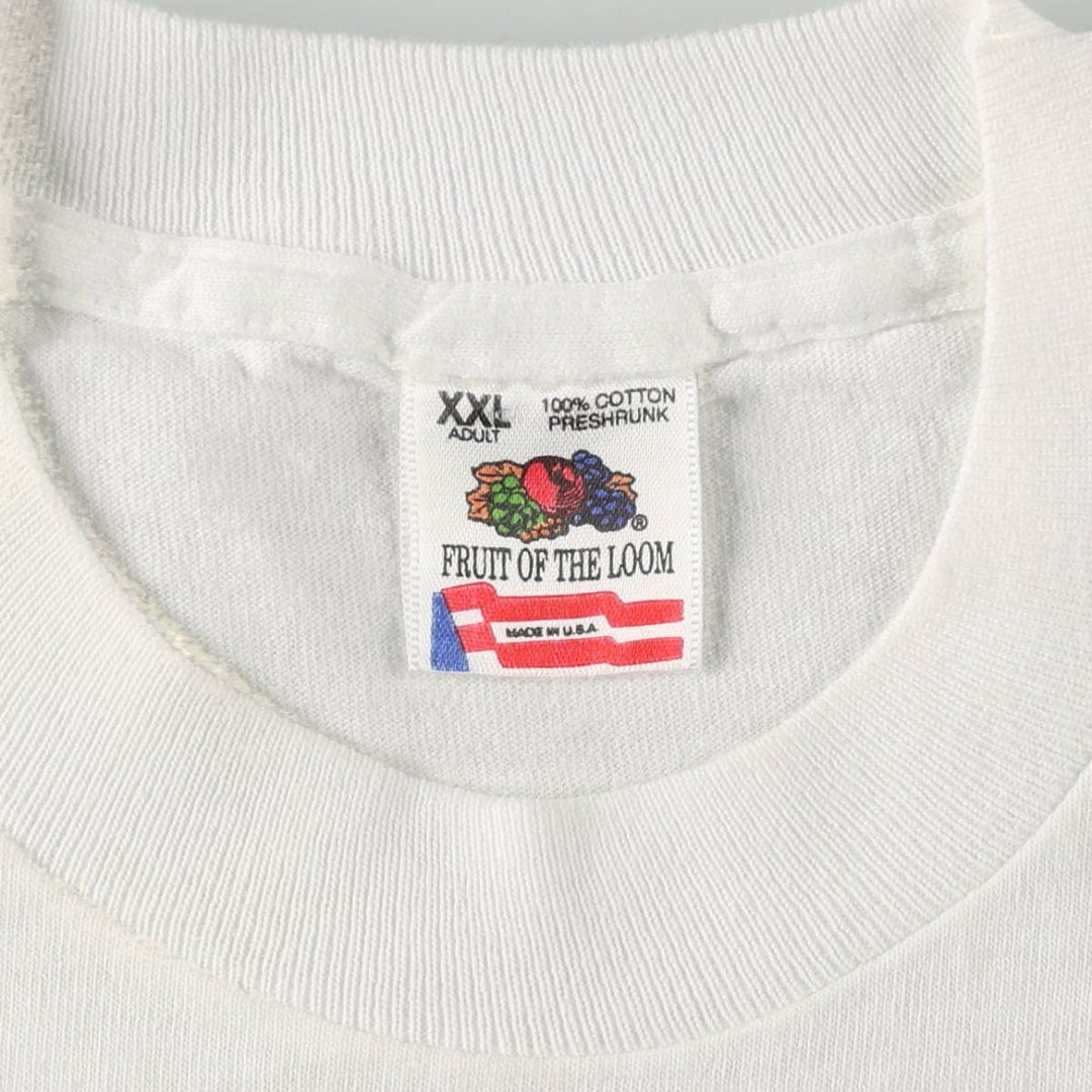 90'S Fruit of the Loom printed T-shirt, made in the USA, men's XXL, vintage cotton white type Vintage Second Hand