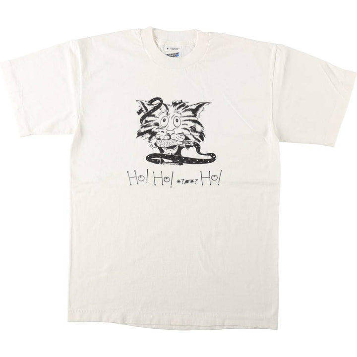 90'S Screen Stars by Fruit of the Room Print T-Shirt, Made in USA, Men's Size M (approx.), Vintage cotton white type Vintage Second Hand
