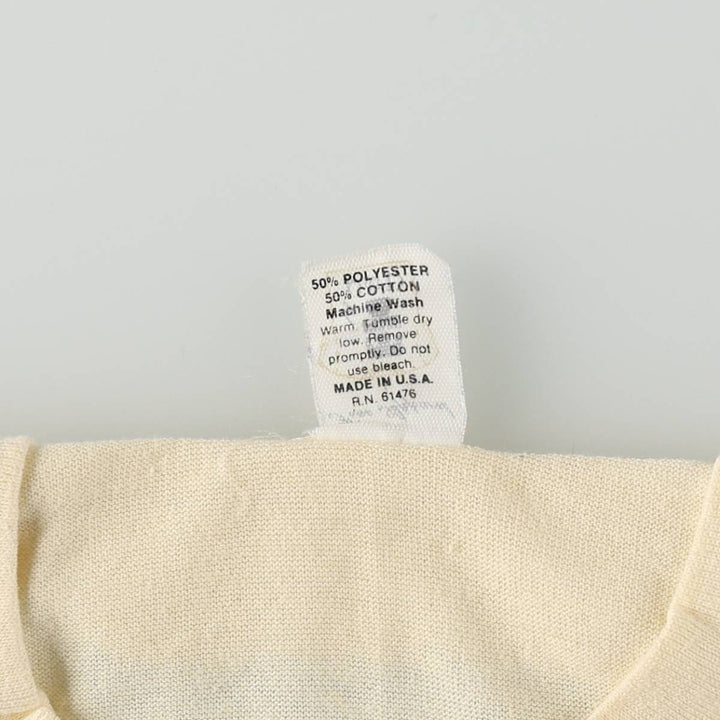 80'S FINE T by R&D Print T-Shirt, Made in USA, Men's Size L (Equivalent), Vintage cotton unbleached Vintage Second Hand