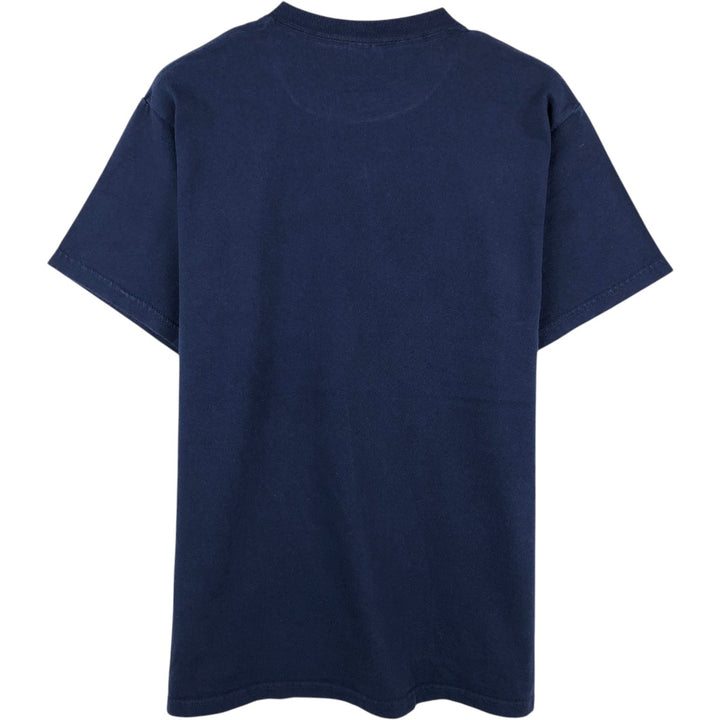 2000'S Fruit of the Loom Heavy Cotton Print T-Shirt, Men's Size M (approx.) cotton Navy blue Vintage Second Hand