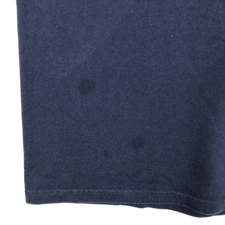2000'S Fruit of the Loom Heavy Cotton Print T-Shirt, Men's Size M (approx.) cotton Navy blue Vintage Second Hand