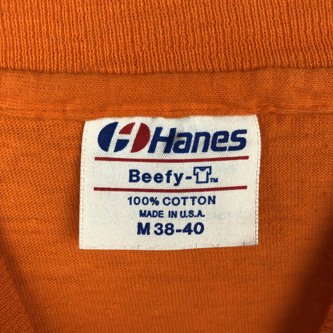 80'S Hanes Beefy Print T-Shirt, Made in USA, Men's Size M (approx.), Vintage cotton orange type Vintage Second Hand