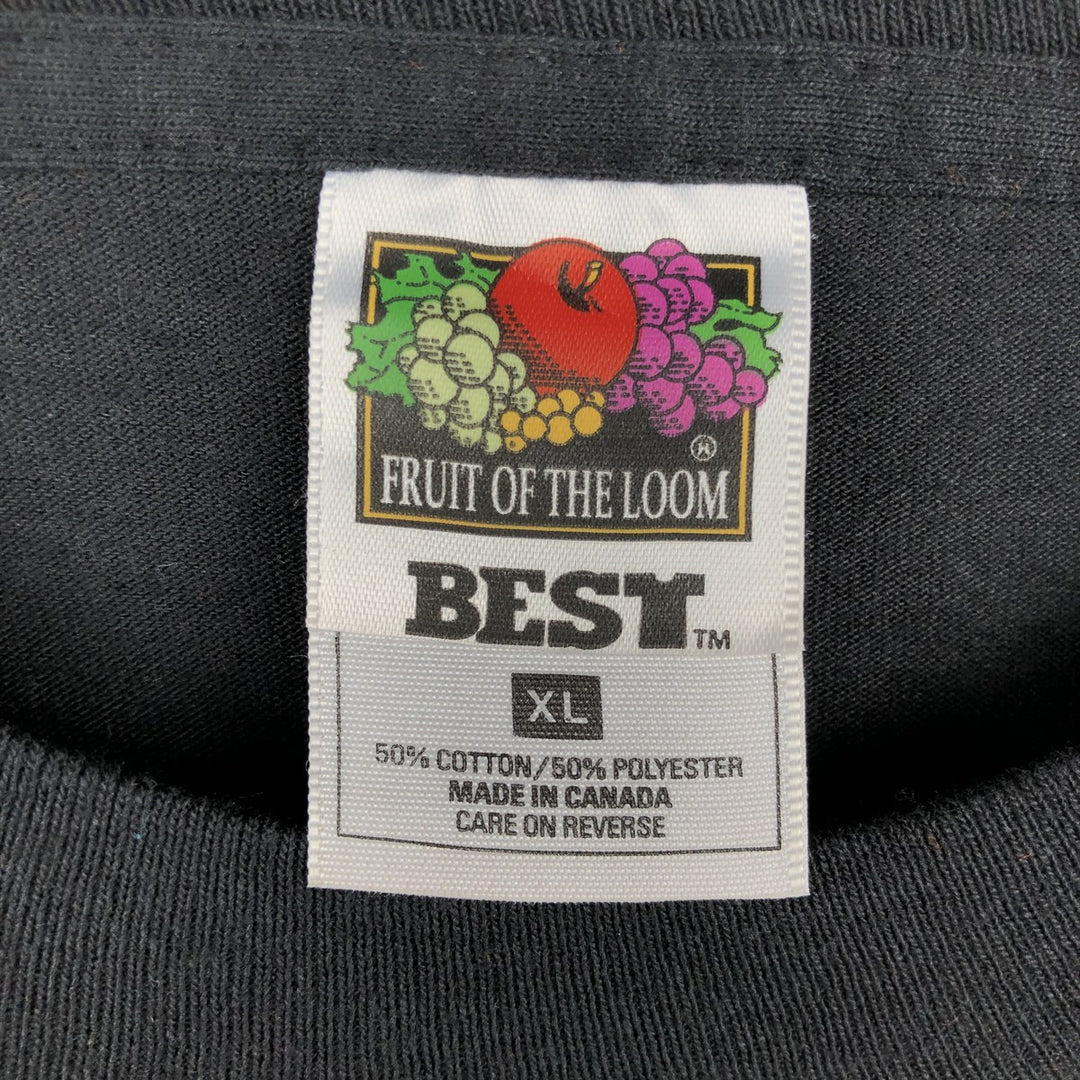 90'S Fruit of the Loom XL (Men's XL equivalent) Vintage Pin-up Girl cotton black type Vintage Second Hand