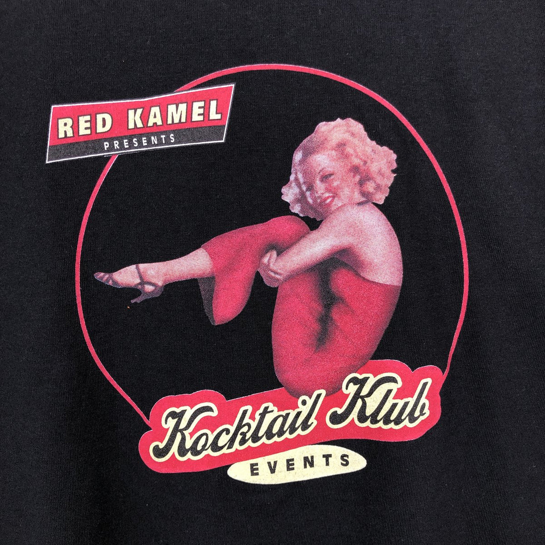 90'S Fruit of the Loom XL (Men's XL equivalent) Vintage Pin-up Girl cotton black type Vintage Second Hand