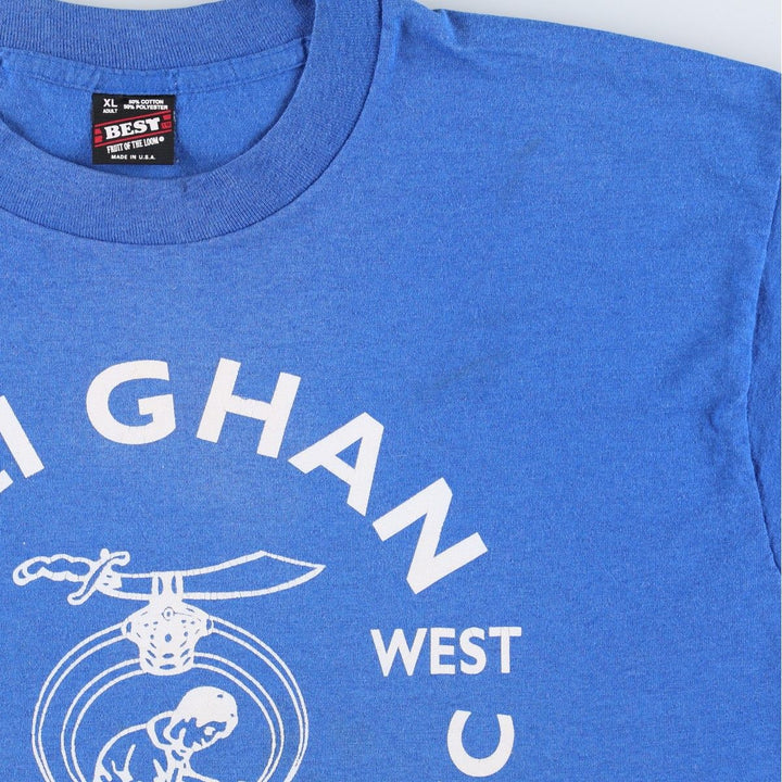 90'S Fruit of the Loom Best Printed T-shirt, Made in USA, Men's XL, Vintage cotton blue type Vintage Second Hand