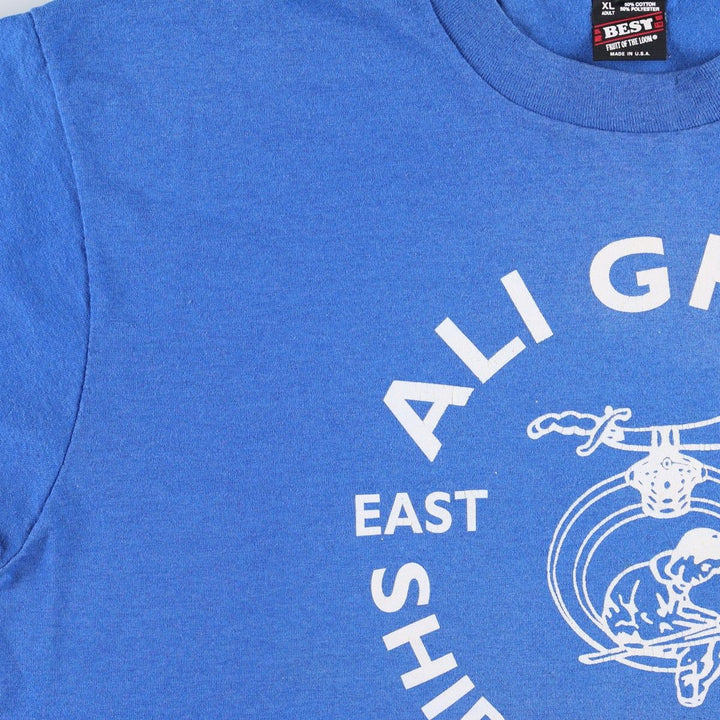 90'S Fruit of the Loom Best Printed T-shirt, Made in USA, Men's XL, Vintage cotton blue type Vintage Second Hand