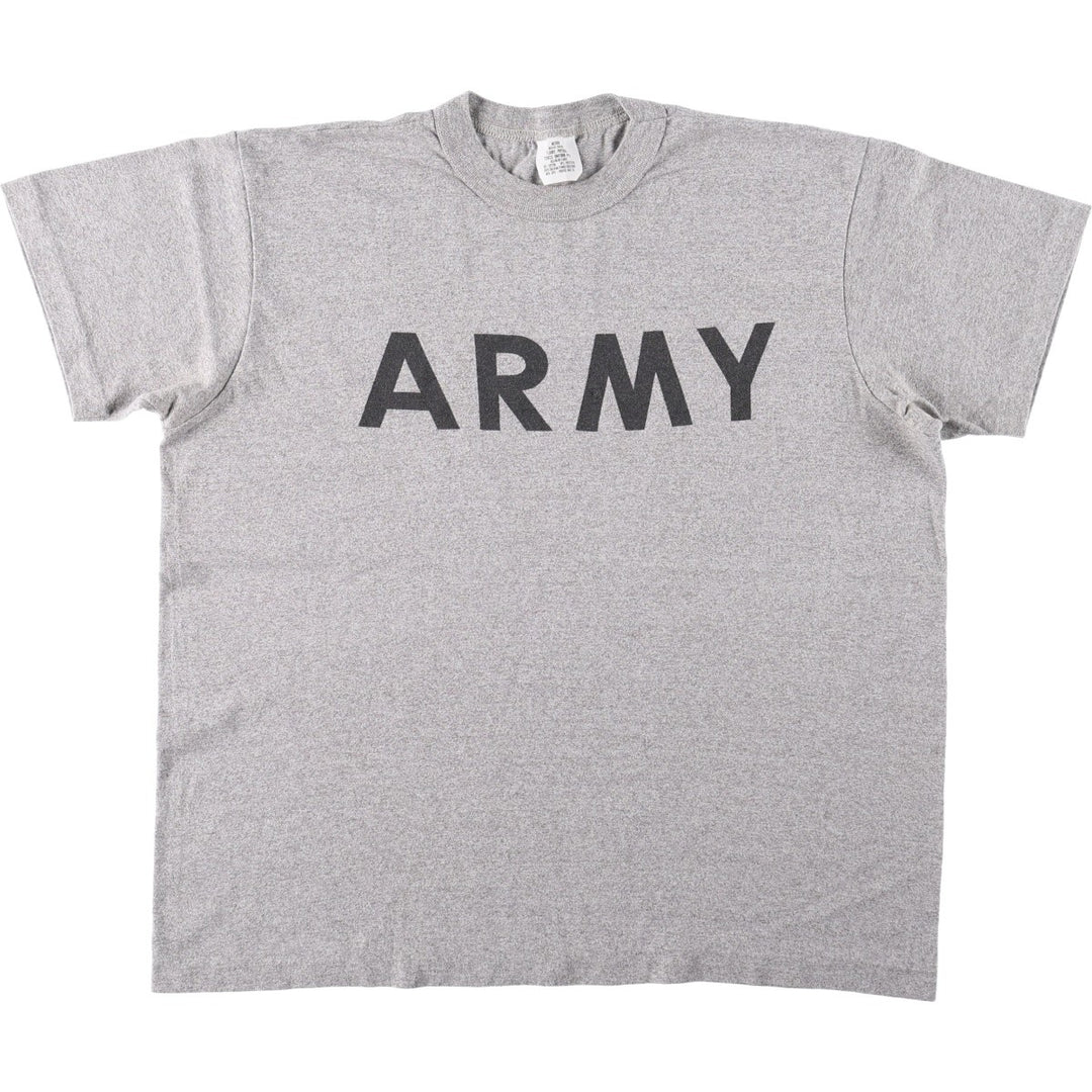 80'S US Army Military Print T-Shirt, Made in USA, Men's Size M (Equivalent), Vintage cotton gray type Vintage Second Hand