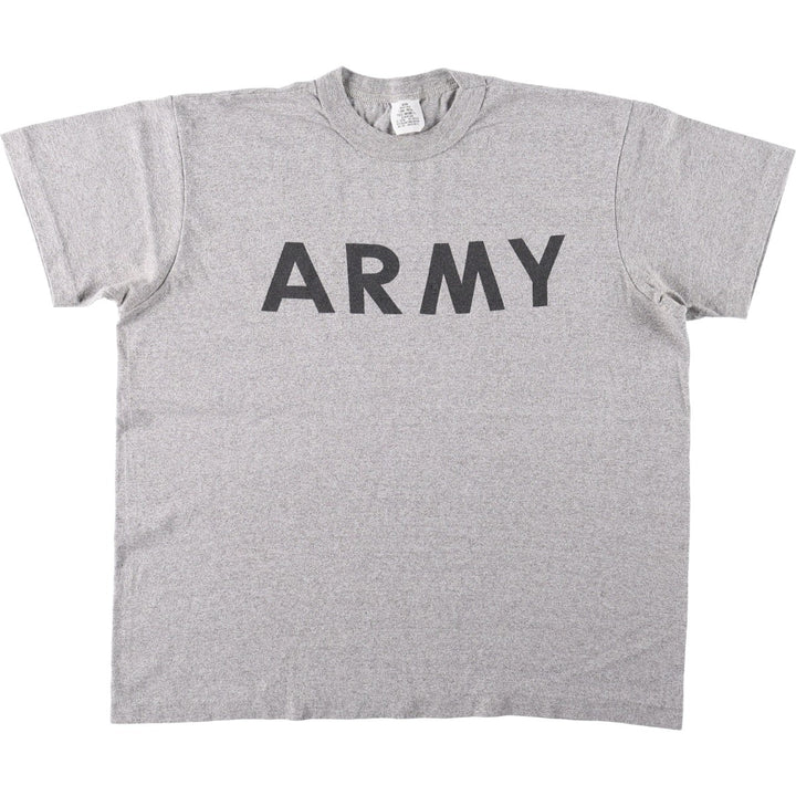 80'S US Army Military Print T-Shirt, Made in USA, Men's Size M (Equivalent), Vintage cotton gray type Vintage Second Hand