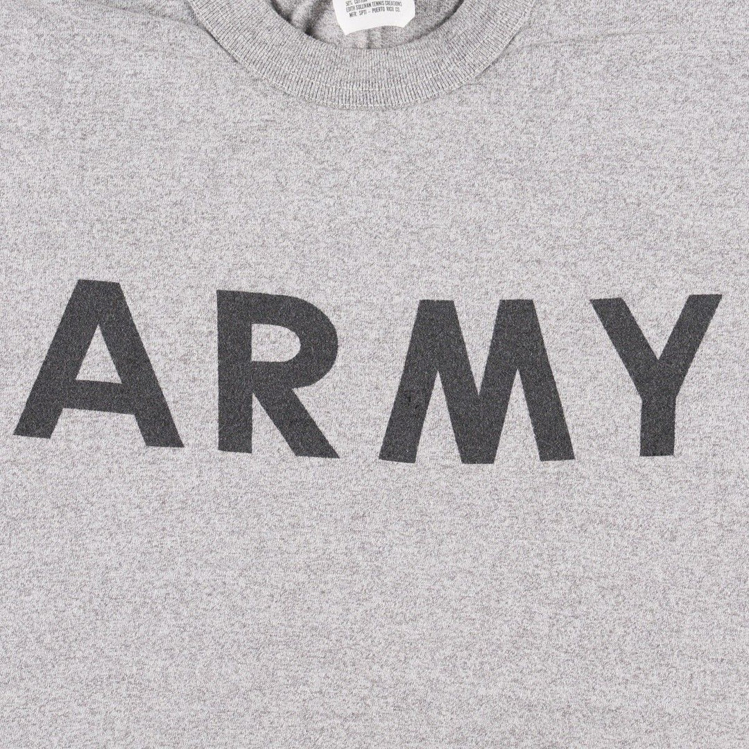 80'S US Army Military Print T-Shirt, Made in USA, Men's Size M (Equivalent), Vintage cotton gray type Vintage Second Hand