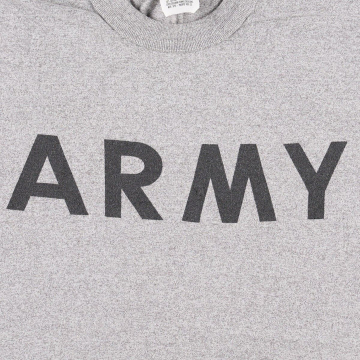 80'S US Army Military Print T-Shirt, Made in USA, Men's Size M (Equivalent), Vintage cotton gray type Vintage Second Hand