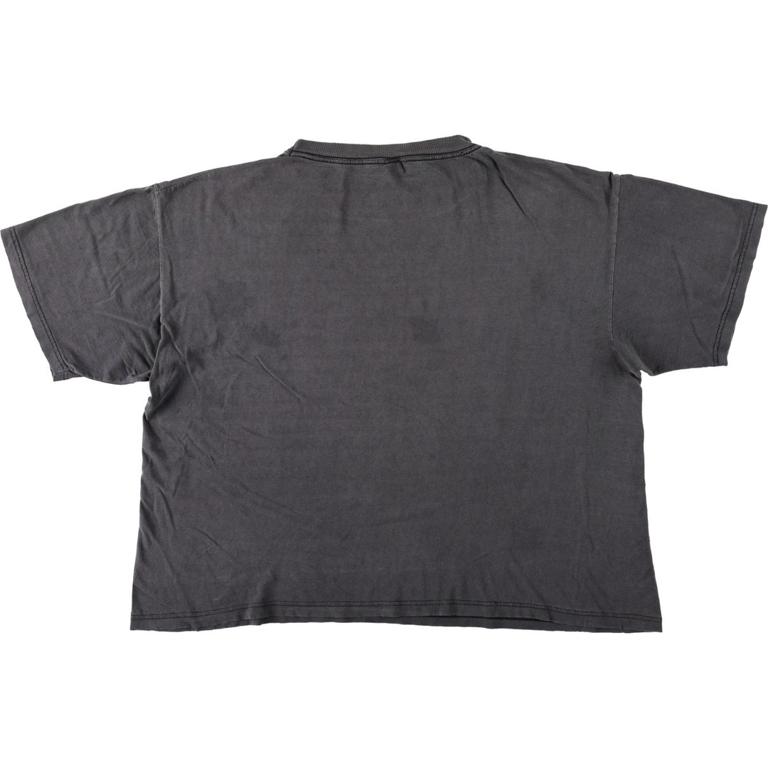 Printed T-shirt, men's size L cotton Charcoal Vintage Second Hand