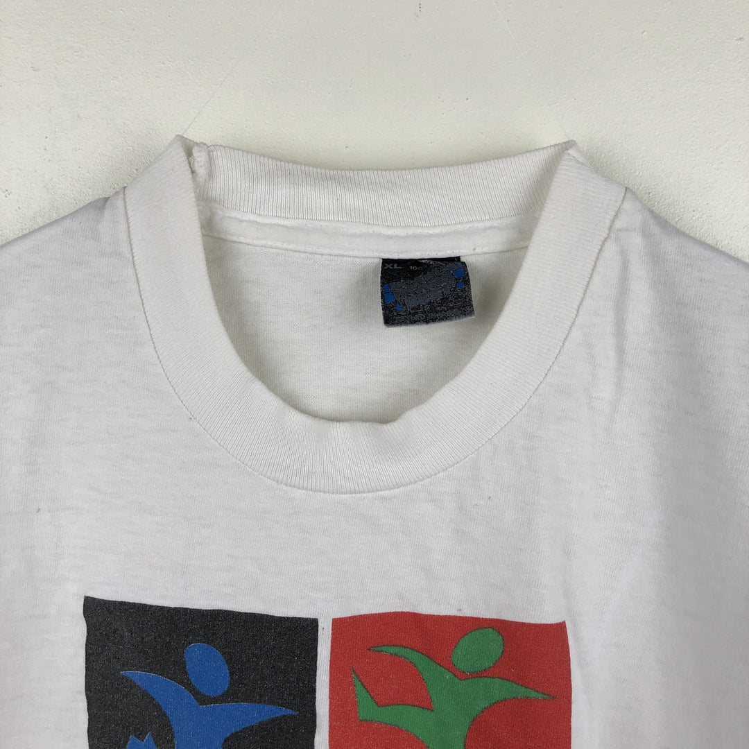 90'S Screen Stars Best Printed T-Shirt, Made in USA, Men's Size Medium, Vintage cotton white type Vintage Second Hand