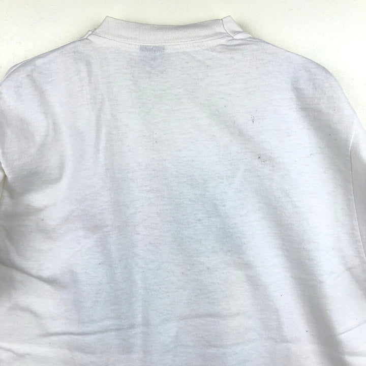 90'S Screen Stars Best Printed T-Shirt, Made in USA, Men's Size Medium, Vintage cotton white type Vintage Second Hand