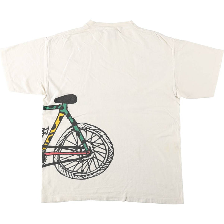 80'S GRAVITY GRAPHICS Print T-Shirt, Made in USA, Men's Size L (Equivalent), Vintage cotton white type Vintage Second Hand
