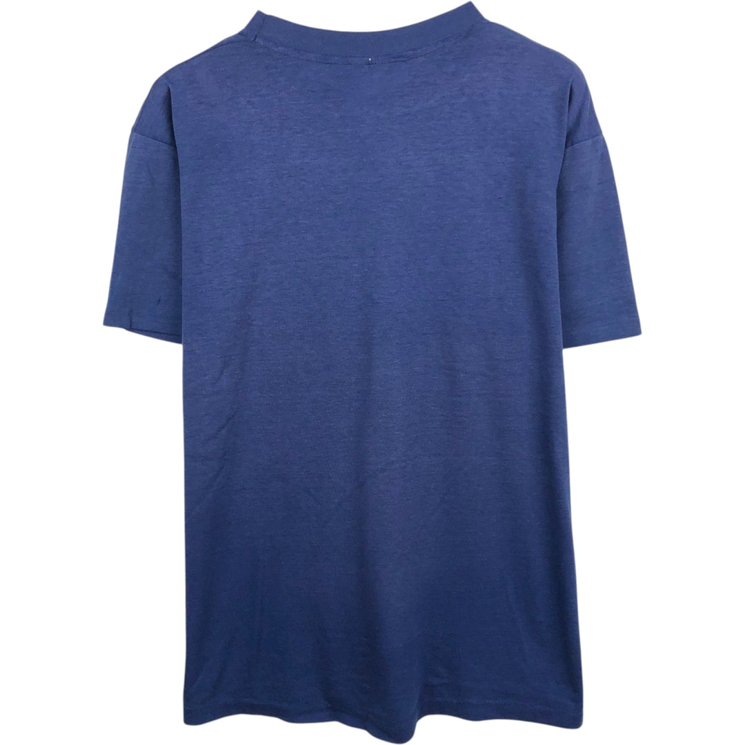 90'S Hanes Fifty-Fifty Blue Tag Advertising T-Shirt, Made in USA, Men's Size XL (approx.) cotton navy blue type Vintage Second Hand